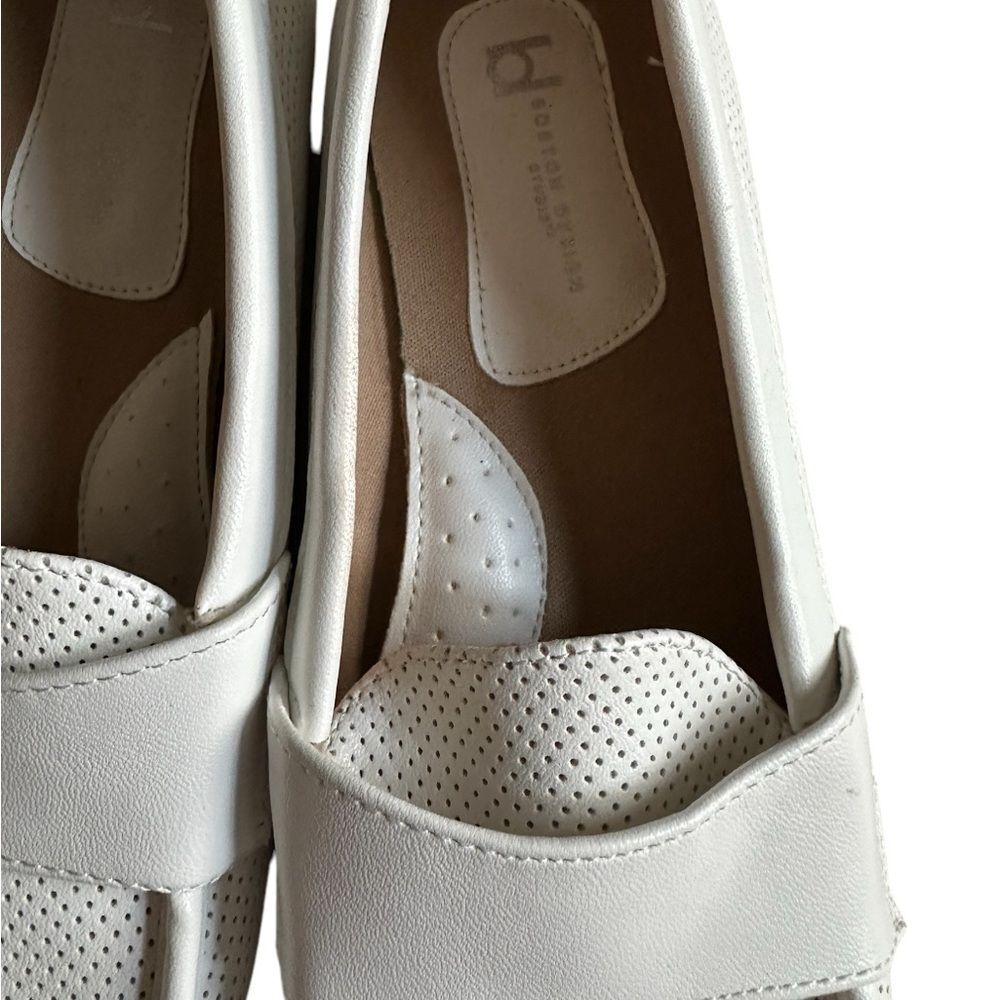 Boston Design Studio Sz 7M White Round Toe Driving Loafers Flats Women 91274 - Picture 7 of 10